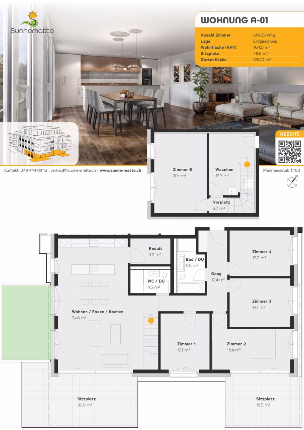 Moderne 5.5-Zimmer-Wohnung mit 330 m2 Gartenanteil - Bild 3