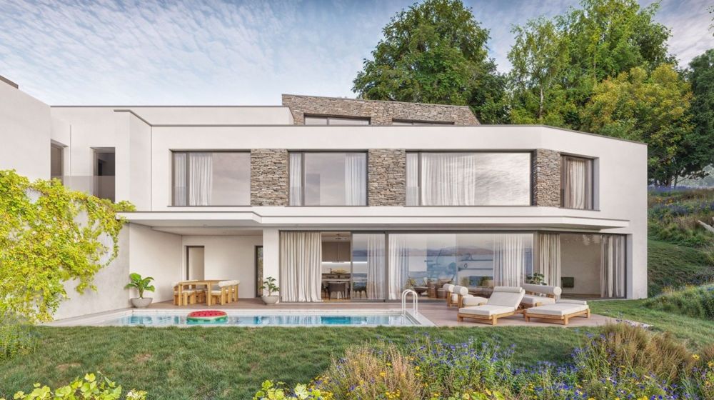 Vaste villa jumelle neuve avec piscine et vue lac - Bild 2