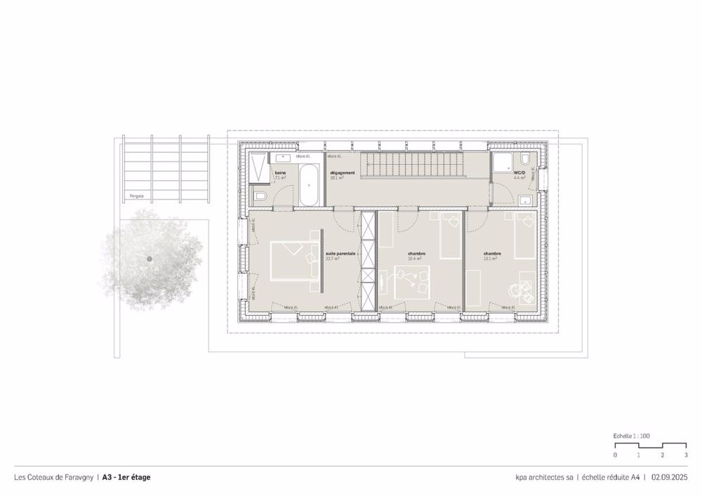 3 villas individuelles de 5.5 pièces - Plan de l'étage