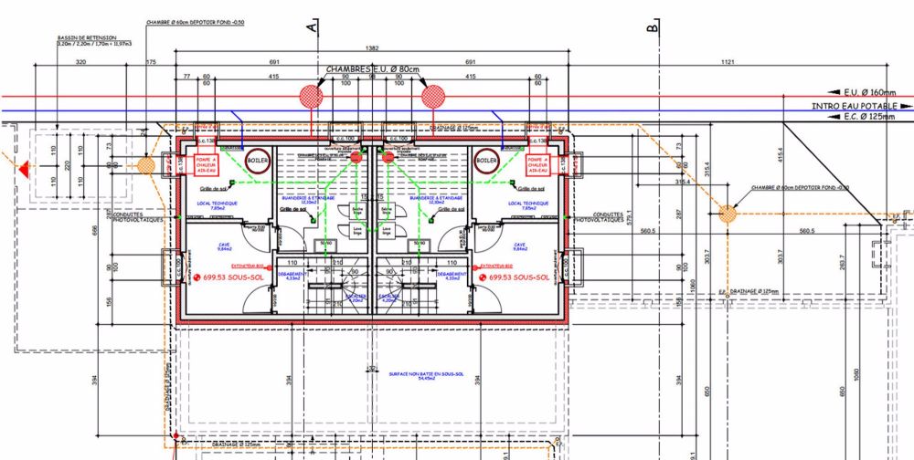 Zu verkaufen, Reihenhaus, 1726 Farvagny-le-Petit, Ref 1726-B - Plans sous-sol