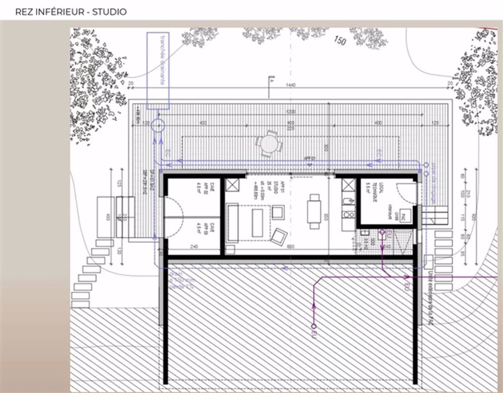 Studio mit großer Terrasse und Garten - Bild 1