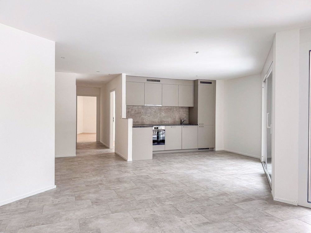 Appt PPE neuf de 3.5 pces, terrasse et jardin Campagne Pernod, lot B3 - Cuisine agencée ouverte du lot A8 (3.5 pces) - bâtiment A
