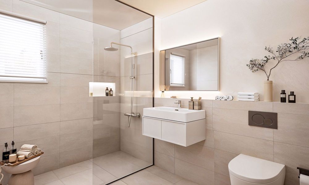 Neubau: 3.5-Zimmer-Attika-Maisonette mit Atelier - The Letten - Badezimmer