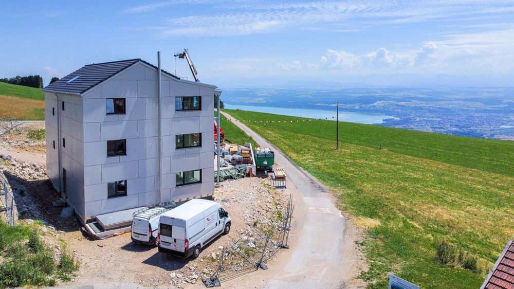 Appt PPE neu von 4.5 Zimmern, Terrasse und Garten Résidence Grand-Vue - Vue sur le bâtiment A