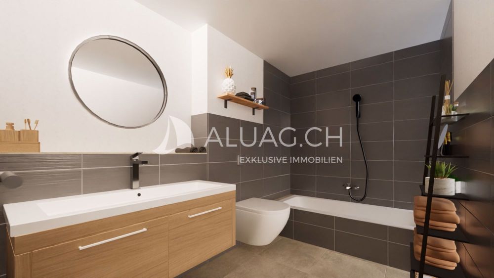 6.5 ZIMMER ERDGESCHOSSWOHNUNG - Ein gut ausgestattetes Badezimmer bietet Modernität und Funktionalität