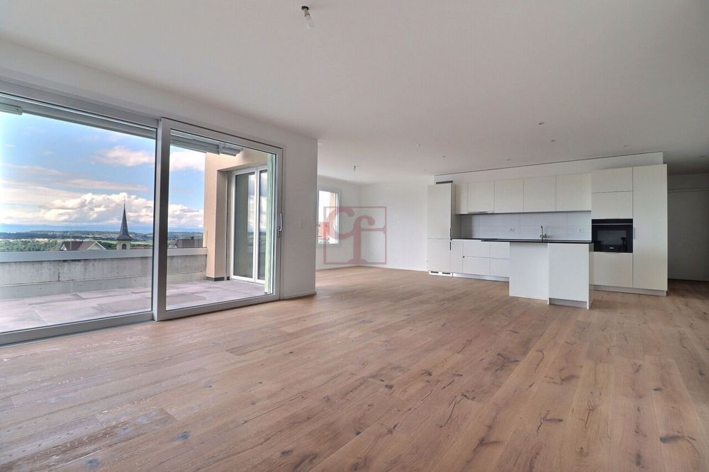 Arconciel - Prachtvolles 4.5-Zimmer-Neubau-Dachgeschoss - Grande pièce à vivre d'env. 50m2 avec accès sur le balcon