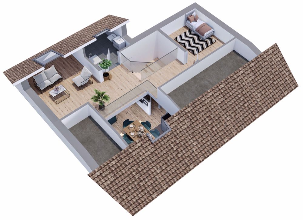 DUPLEX UNTER DEM DACH MIT LOGGIA - PANORAMABLIK - EXKLUSIV - Lot n°21 - 5,5 pièces - 2ème + Combles