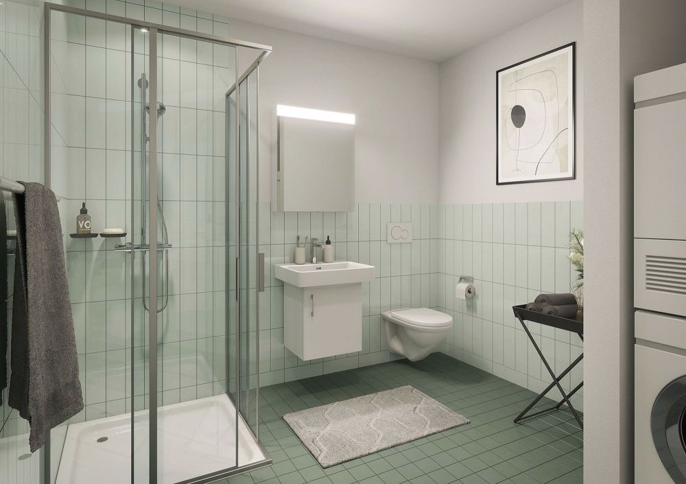 Hochwertige und attraktive Wohnungen im Neubau Perronimo - Beispiel Nasszelle