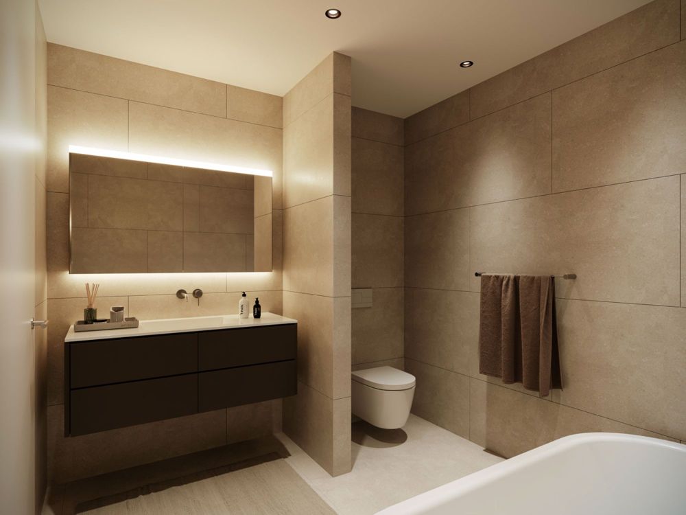 Neubauprojekt BELAIR Residences: Gartenwohnung an bester Lage - Visualisierung Badezimmer