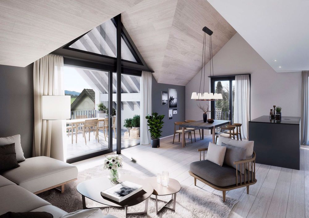 Grosse 5.5 Zimmer-Dach-Eigentumswohnung, 141m2 Wohnfläche - Bild 1