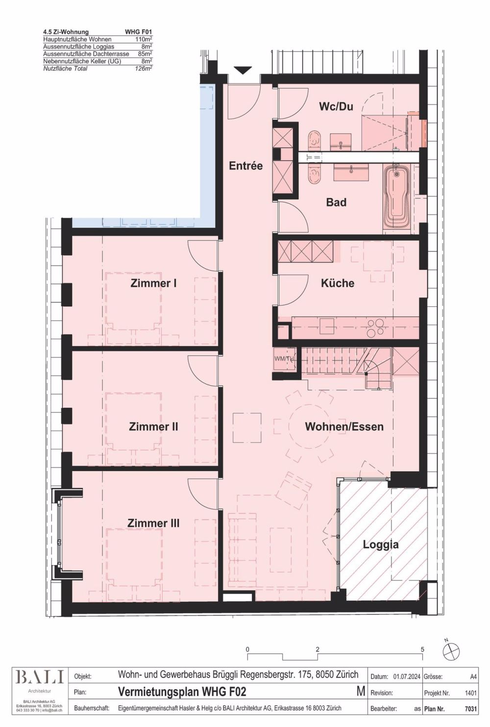 3.5 & 4.5 Zi Whg mit Dachterrasse – Wohnen im Brüggli Zürich Oerlikon - - Bild 4