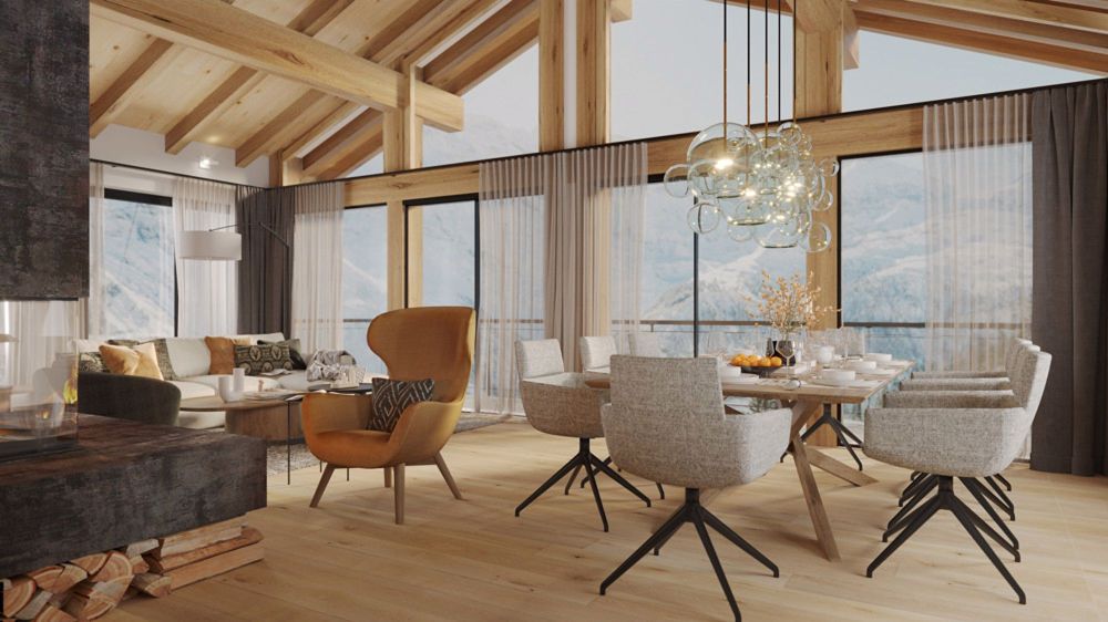 Lauchernalp Chalet nr. 4090 - Shalets Villa T Wohnraum 08