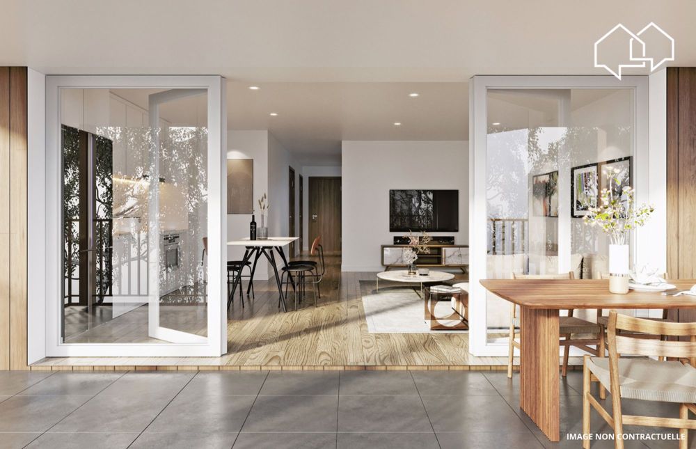 Wohnung mit 2.5 Zimmern im Erdgeschoss (Gebäude 4 - Einheit 2) - Balcon étage bâtiment B4