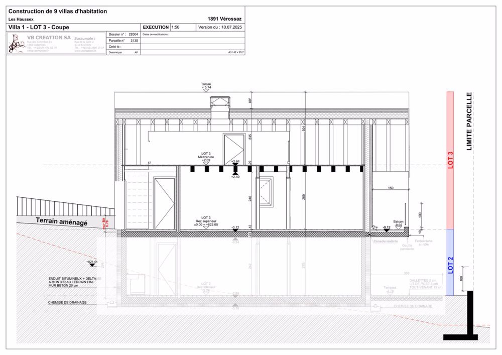 Schönes 3,5-Zimmer-Wohnung in Vérossaz - Coupe