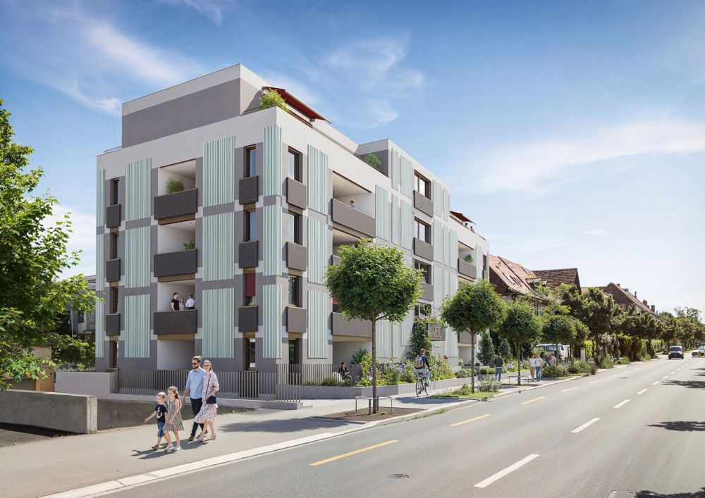Hochwertige 3.5 Zimmerwohnung mit zwei Badezimmer und zwei Loggien - Aussenansicht Südwest