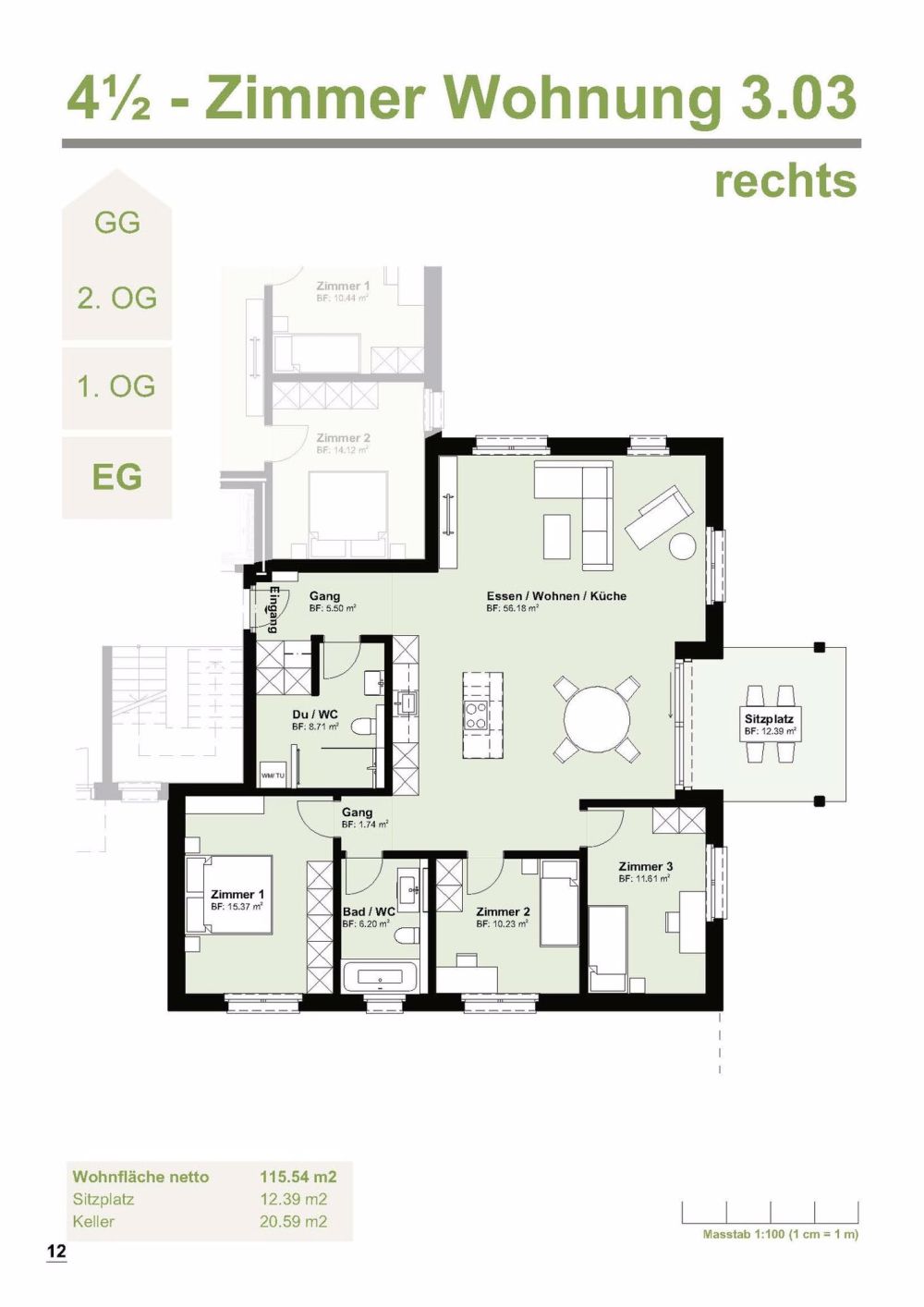 Grosszüge 4.5-Zimmerwohnungen in modernem Neubau - Bild 2