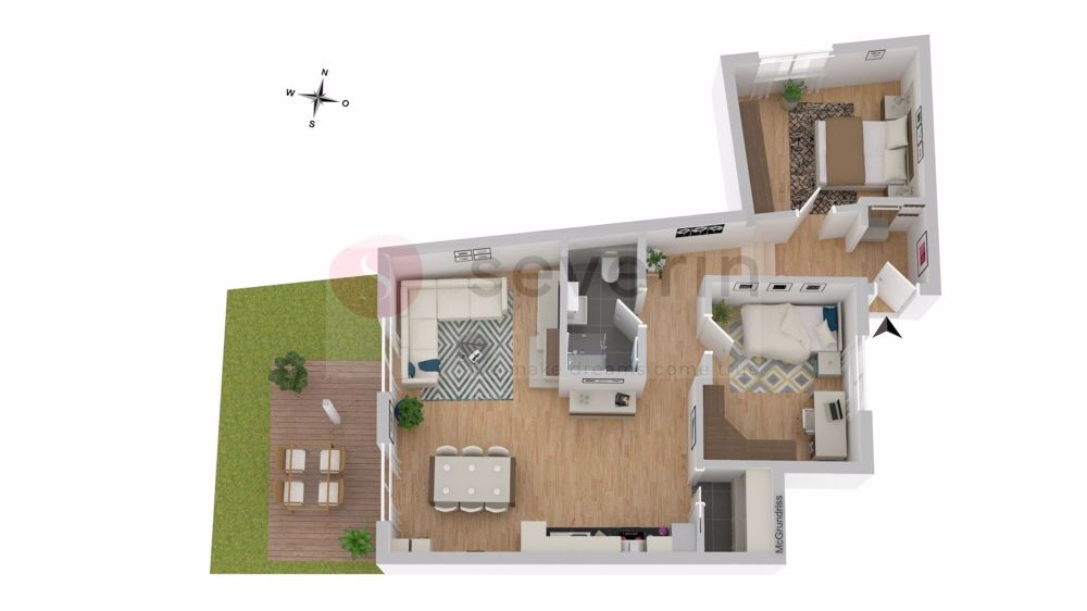 LANDHAUSIDYLLE RÜDLINGEN: 5 WOHNUNGEN 3.5/4.5 ZIMMER INKL TGPP. - 2 D ANSICHT WOHNUNG