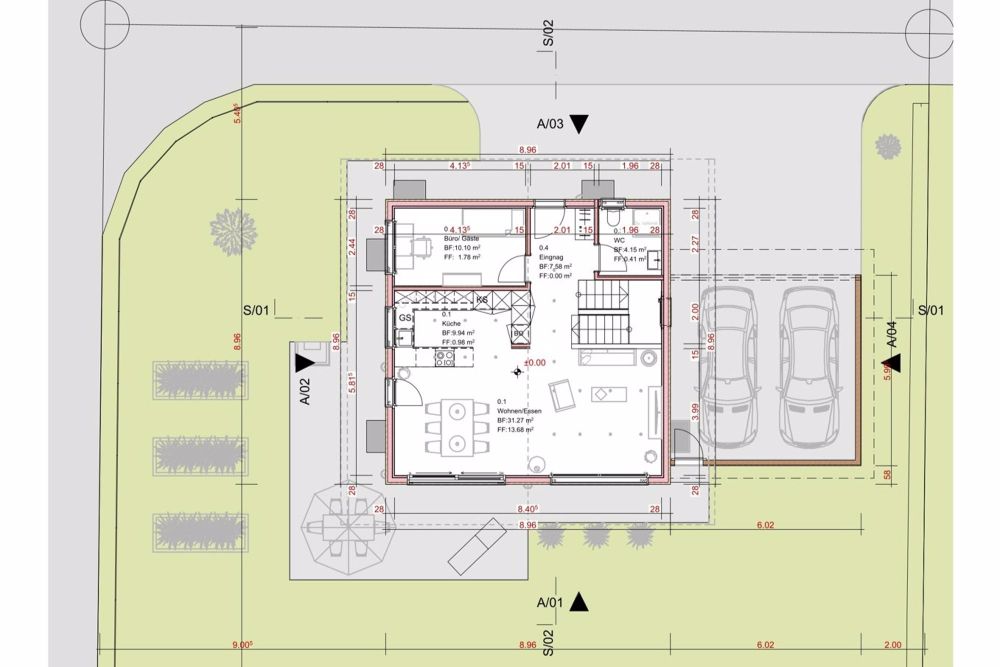 Neubau-Einfamilienhaus in ruhigem Quartier in Eggiwil - Grundriss Erdgeschoss
