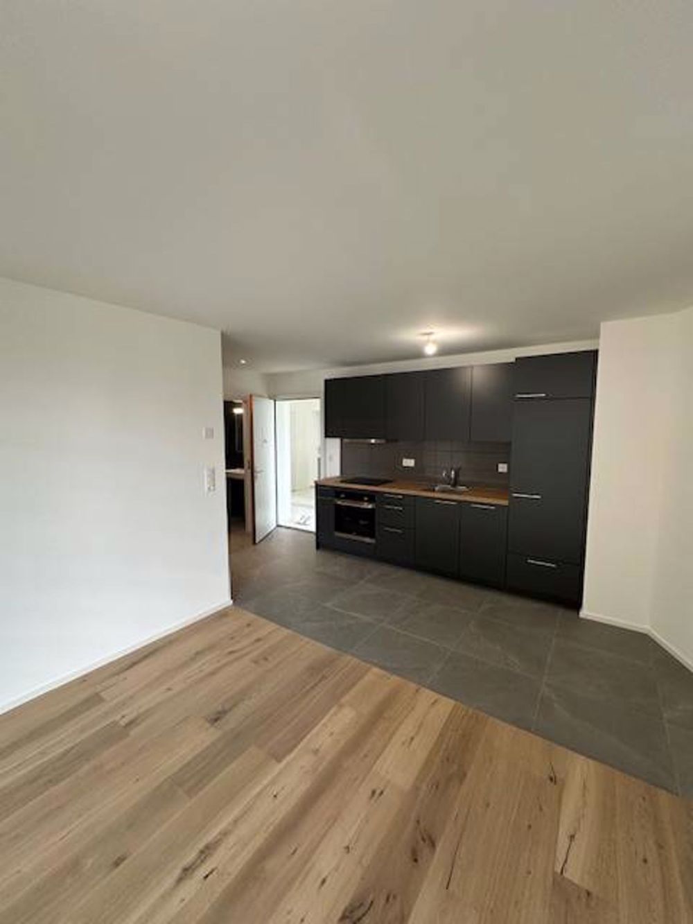 Wohnung 2.5 Zimmer neu, Balkon und innenliegender Parkplatz - séjours et cuisine