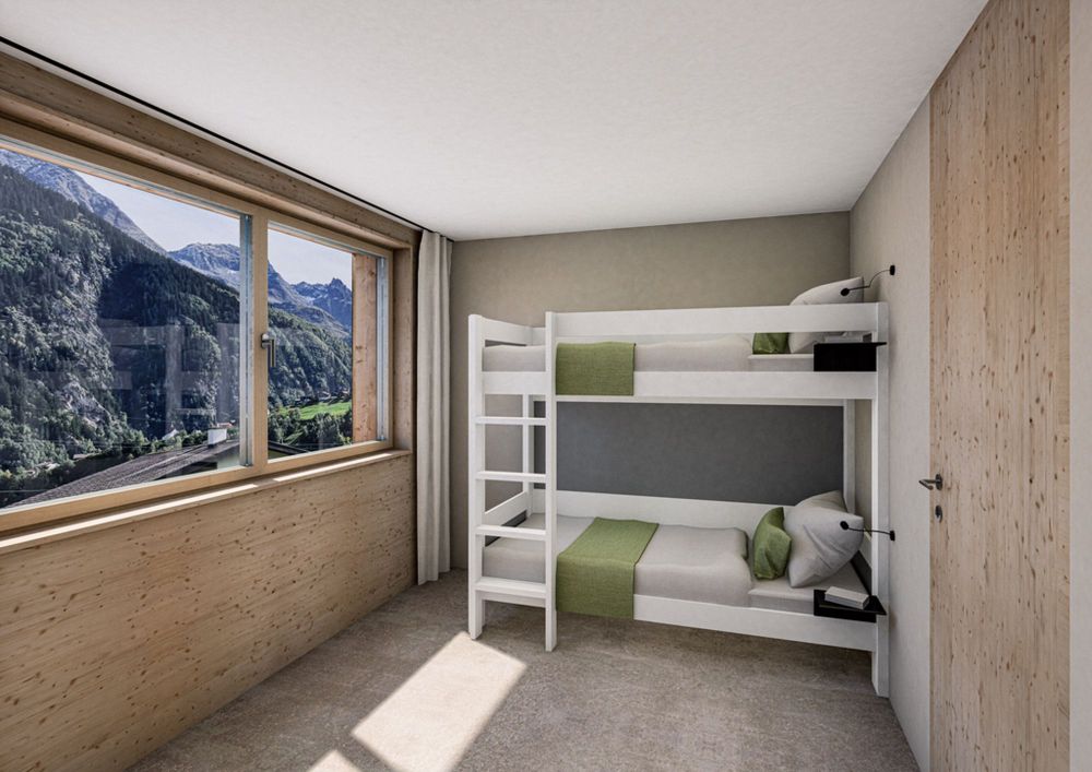Natürlich Nachhaltig - Neue Ferienapartments an der Skipiste - Visualisierung_Schlafzimmer (2)