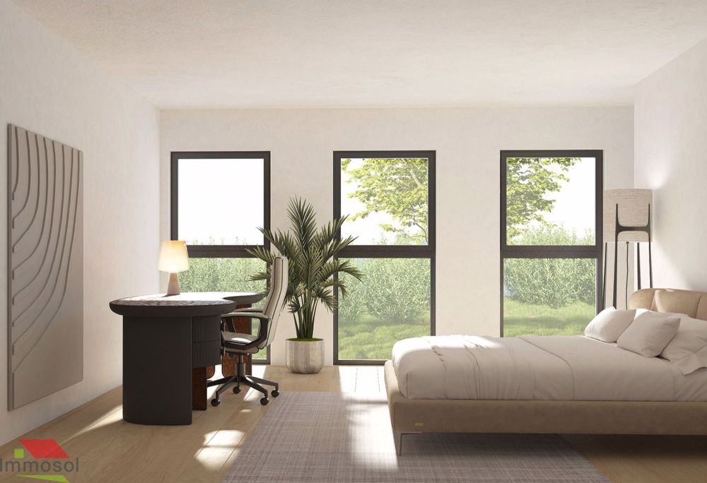 Daillens - Appartement Neuf avec Jardin et Parking au Sous-sol - Immosol | Daillens | Perspective Chambre