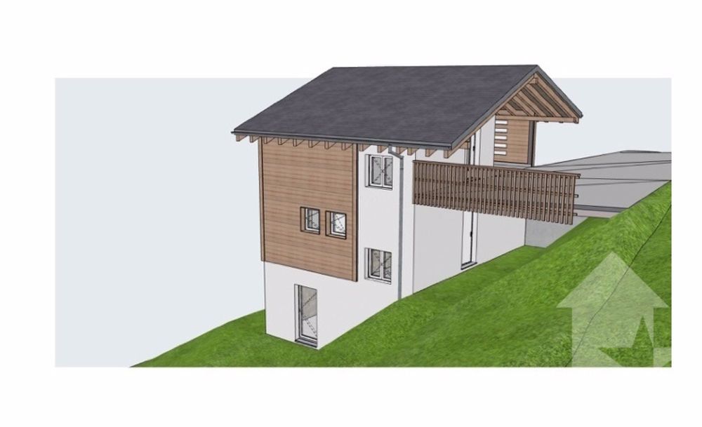Torgon, neues Chalet mit 4,5 Zimmern und Garage oder Carport - Façade nord-est avec couvert
