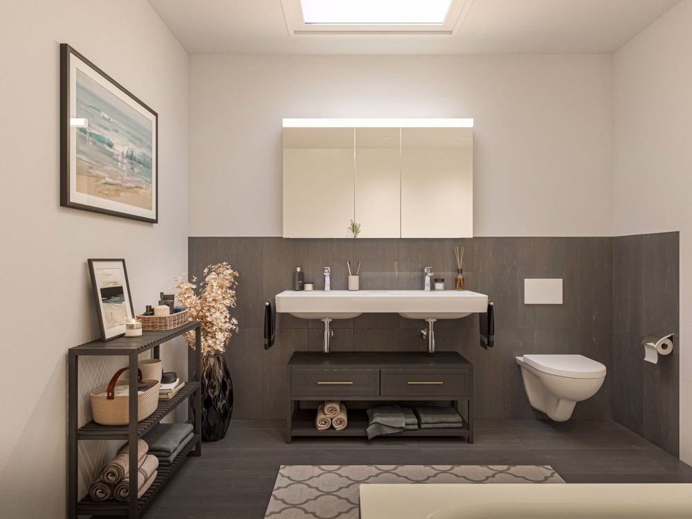 Dachterrassen-Glück: Stilvolle Attikawohnung an sonniger Lage - Bad