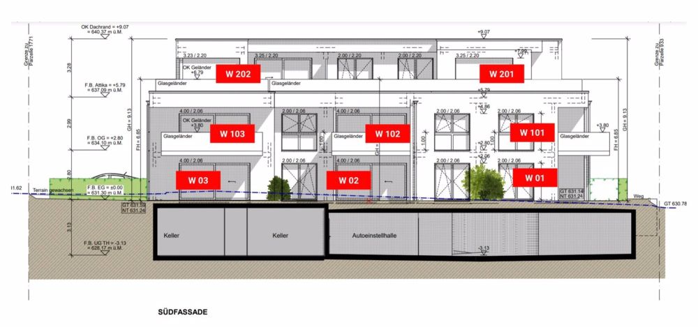 Renditeobjekt - Neubau Mehrfamilienhaus mit 8 Eigentumswohnungen mit Autoeinstellhalle. - Bild 12