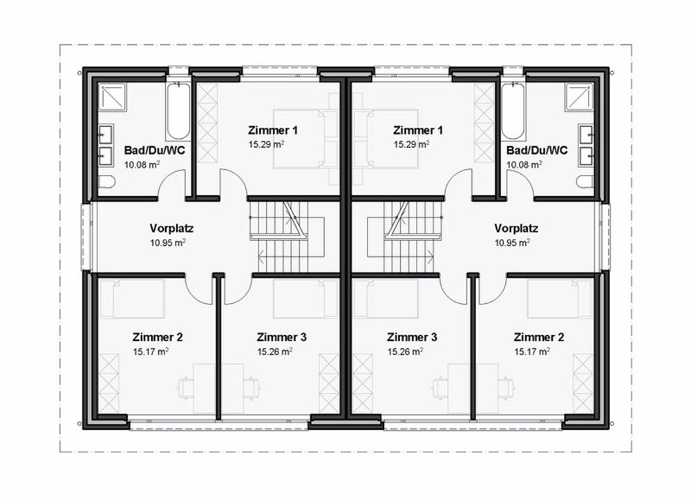 Neubauprojekt: Exklusives Doppel-Einfamilienhaus Flexibel, Modern & - Obergeschoss