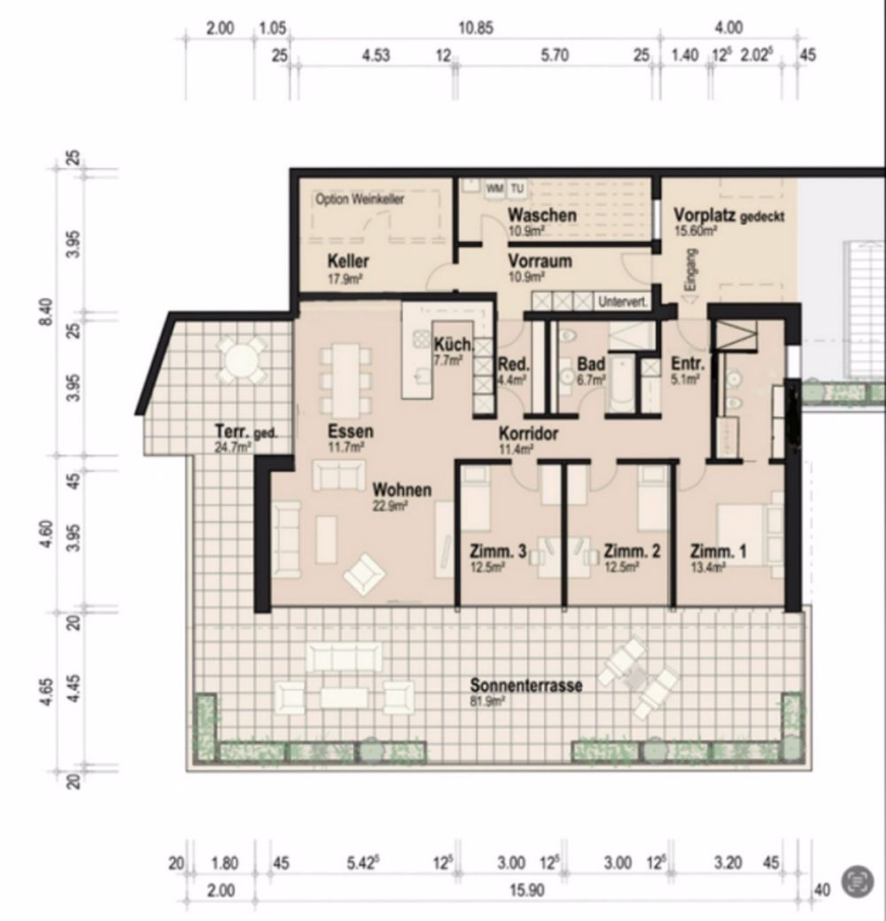 4.5 Room terrace apartment - Bild 1