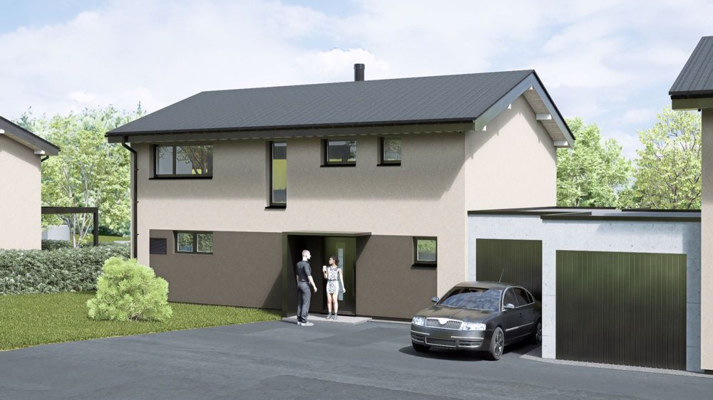 Villa neuve individuelle avec garage attenant Orientation Sud-Ouest - Image de synthèse