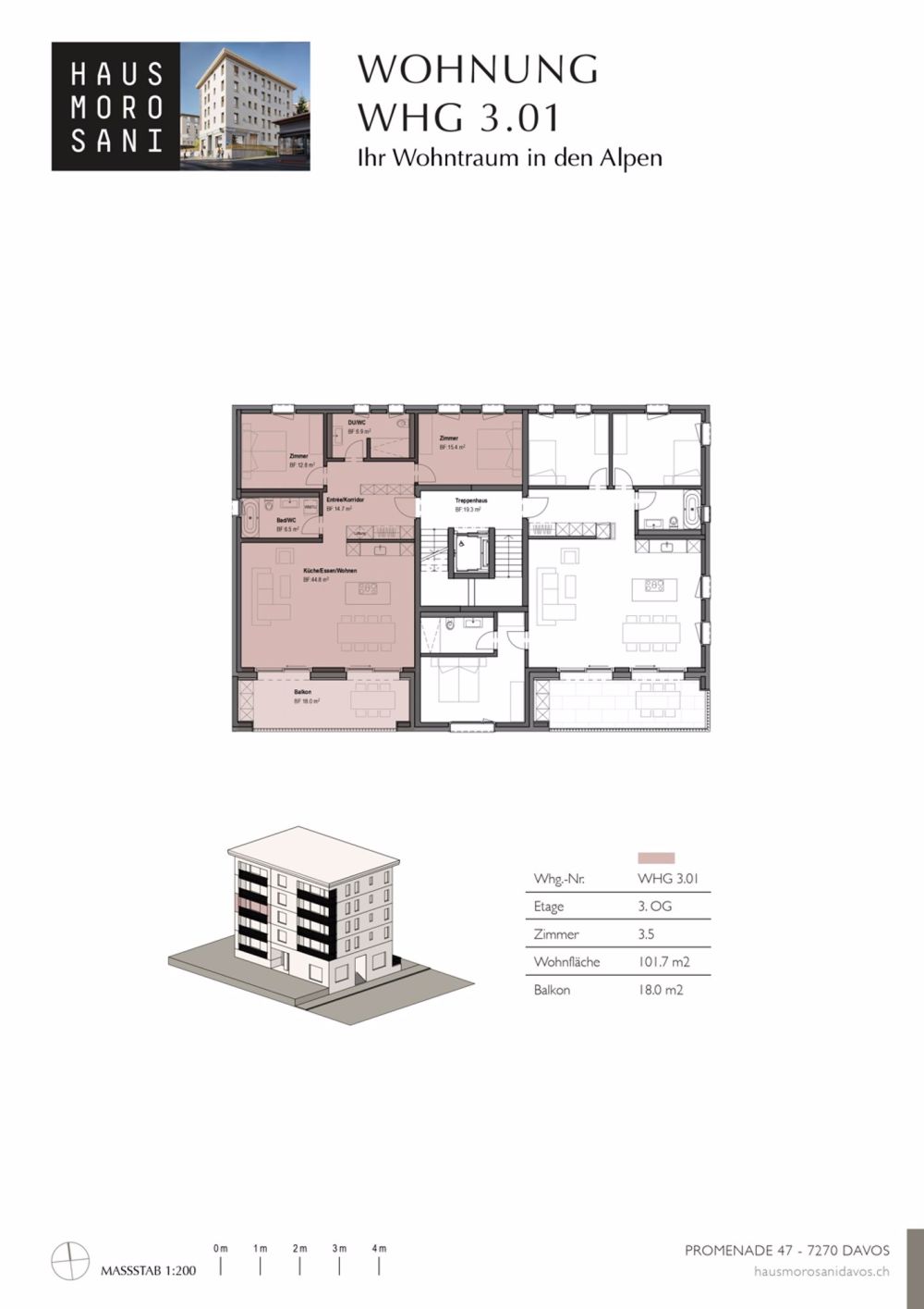 3 1/2-ZW NEUBAU HAUS MOROSANI, NR. 3.01 (Zweitwohnung) - Bild 13