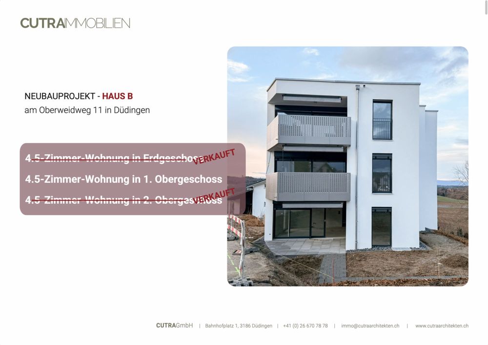 NEUBAU MFH B - 4.5-Zimmer-Wohnungen - 1. OG - Bild 1