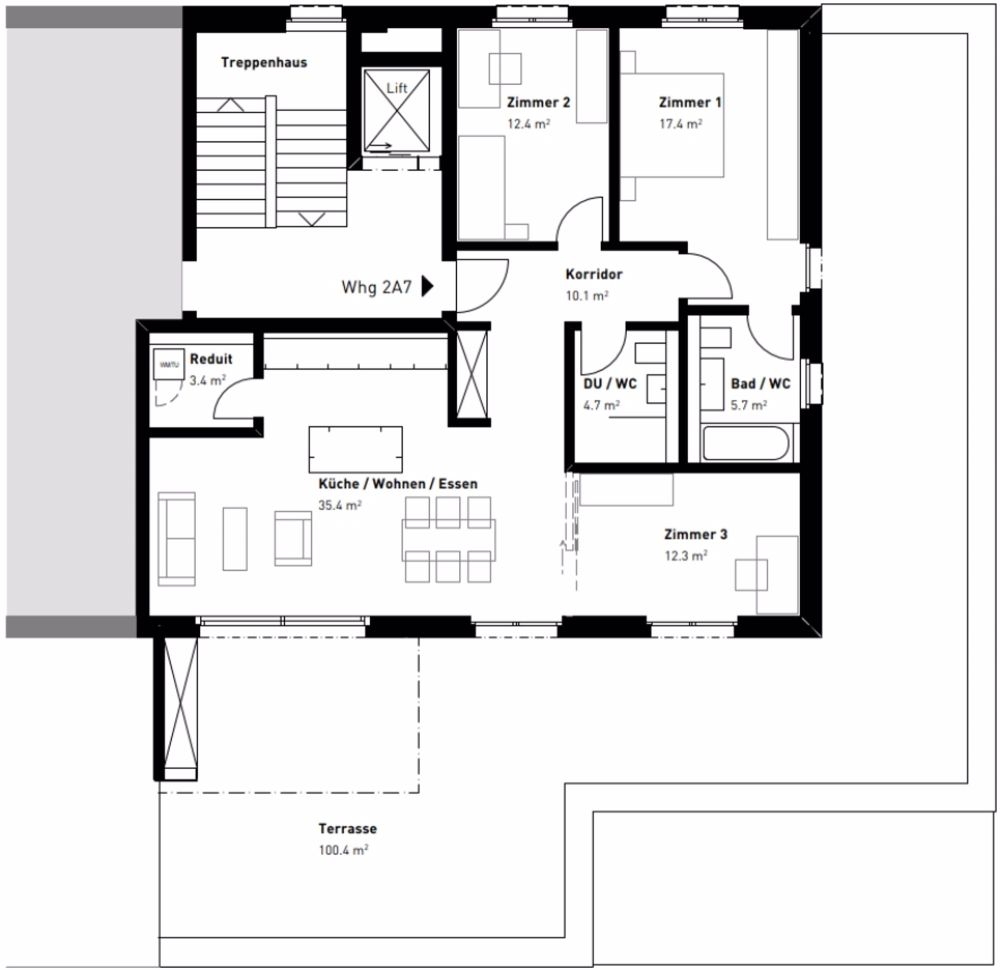 Moderne 4.5-Zimmer-Attikawohnung mit grosser Dachterrasse - Bild 4
