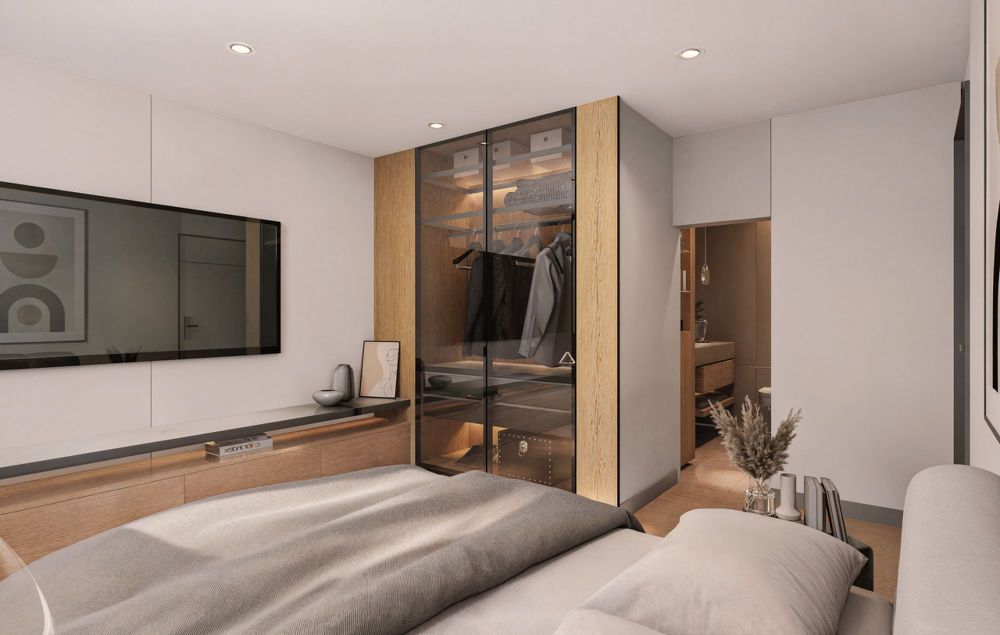 Wohnungen mit 4,5 Zimmern im Prâ d'Echarlens - Ab CHF 740'000.- - Chambre à coucher - exemple