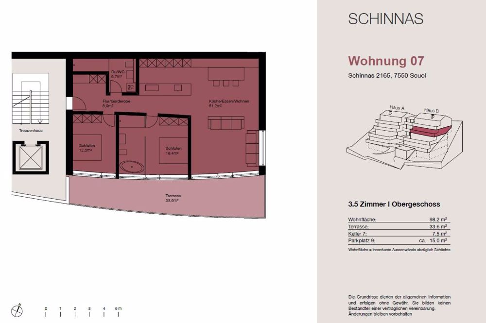 3.5-Zimmer Terrassenwohnung in Schinnas, Scuol - Bild 8