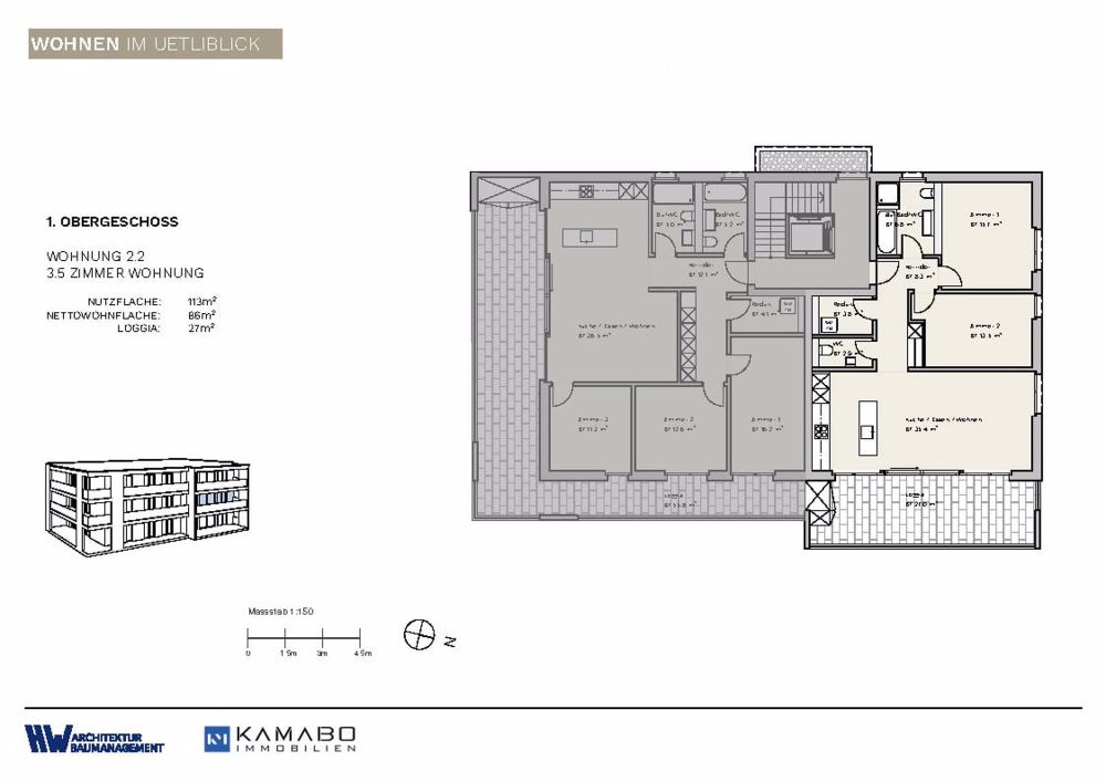 Wohnen im Uetliblick, 3.5 Zimmer Wohnung 1. OG - Bild 4