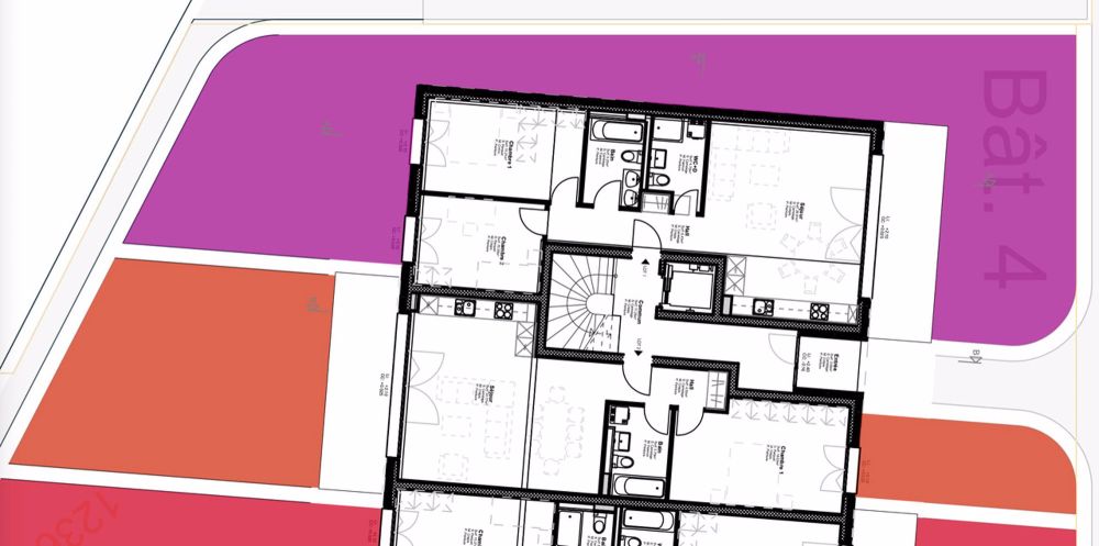 Rez de jardin 2,5 von 77 m2 mit einem Garten von 76 m2, 5 km von Romont entfernt! - Plan jardin orange - 76 m2