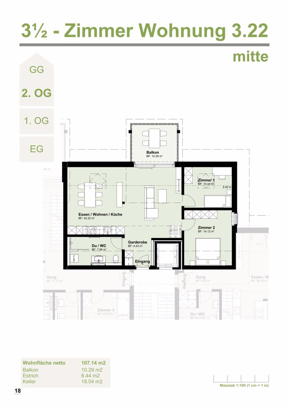Moderne 3.5-Zimmer-Neubau-Wohnung in ruhiger Lage von Bleienbach - Bild 2