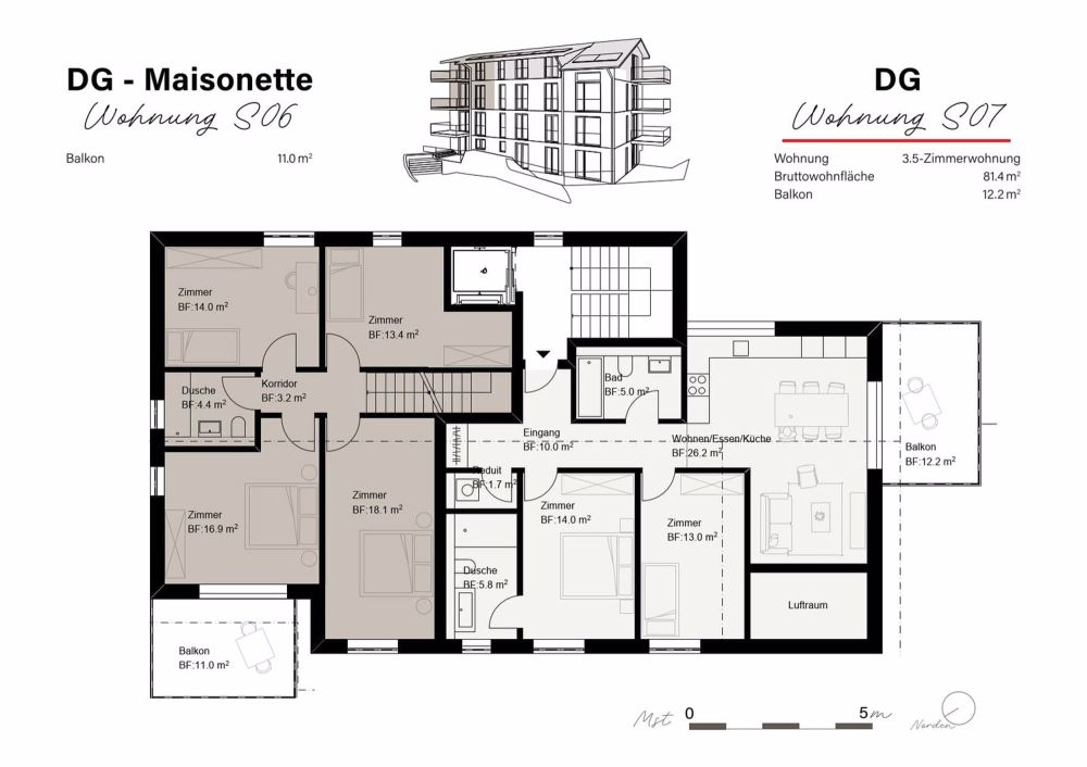 NEUBAU - grosszügige 3.5-Zimmerwohnung im Dachgeschoss - Bild 4