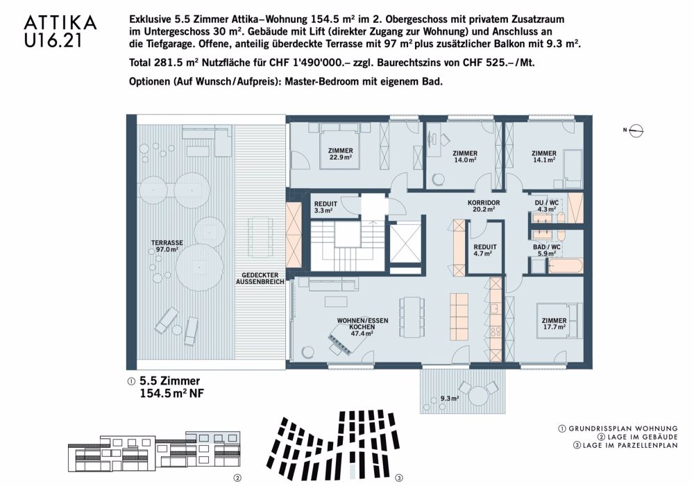 Chlyholz-Attikawohnung mit über 280 m2 Nutzflächen, Besichtigung jetzt - Bild 13