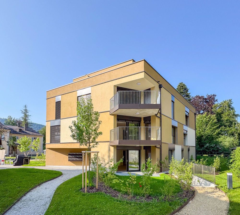 Neue 3.5-Zimmer-Wohnung, Terrasse und Garten in Campagne Pernod, Lot B3 - Vue sur le bâtiment A