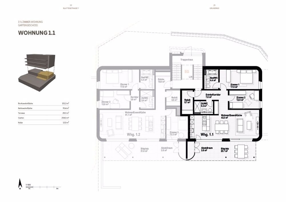 3 1/2-ZIMMER GARTENWOHNUNG, SONNIG, RUHIG, MITTEN IM DORF - Bild 4