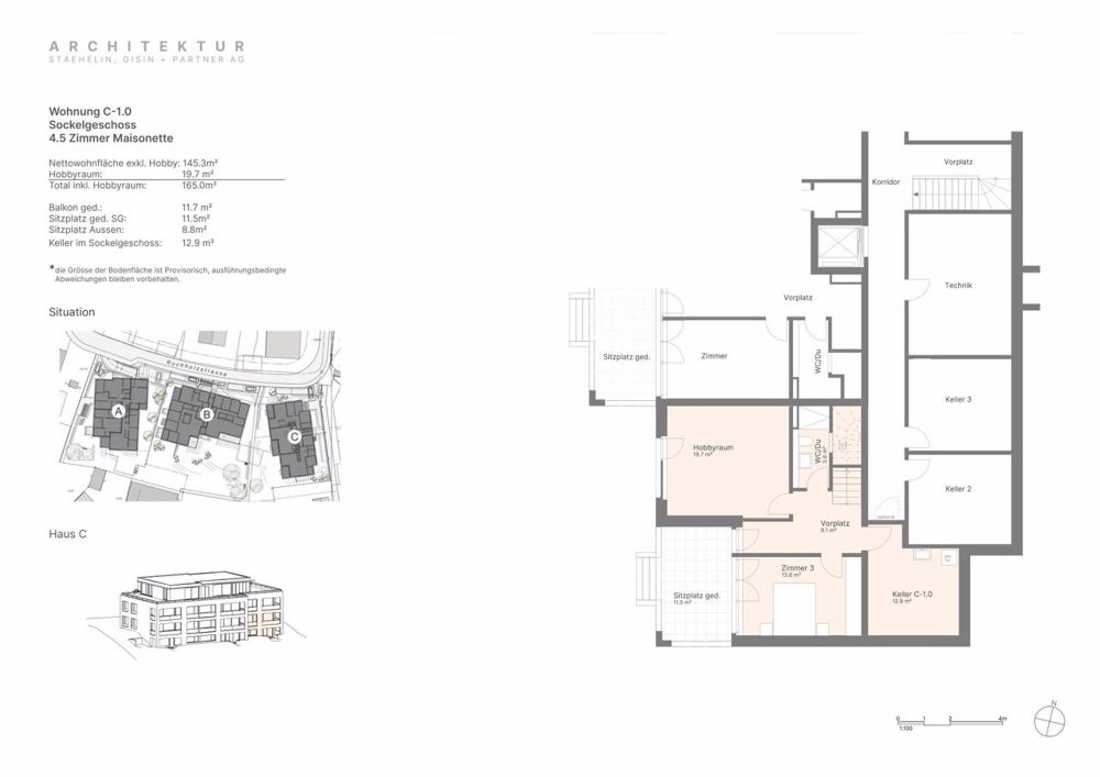 Neubau EG-Maisonette-Wohnung an schöner Lage (C-1.0) - Grundriss SG