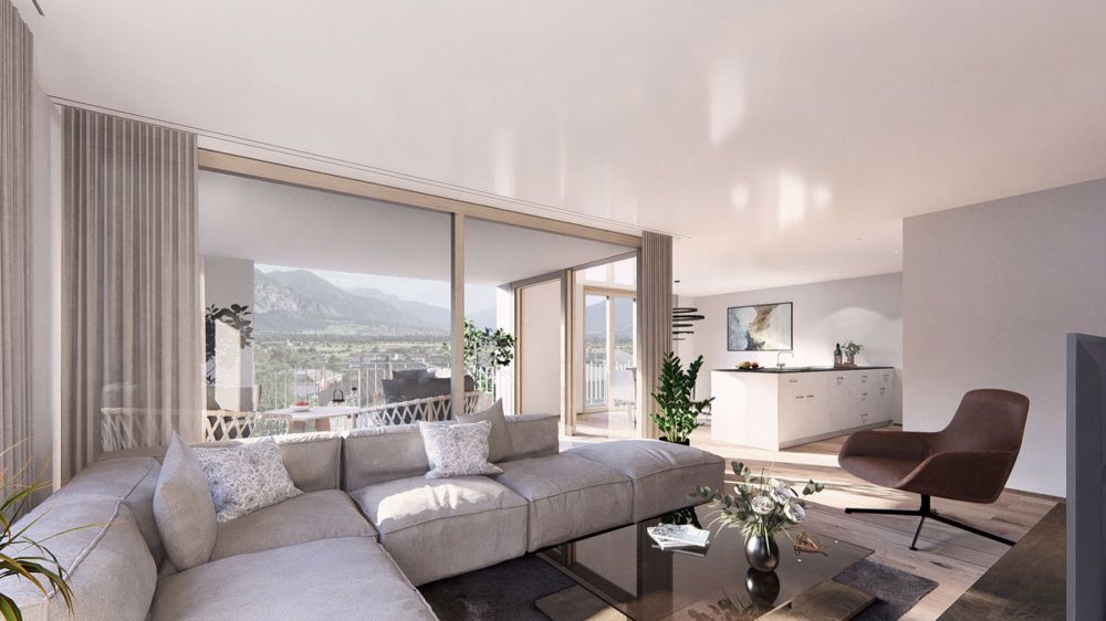 Ihr neues Zuhause in Malans: Exklusive Neubauwohnungen - FQ626_3 Visualisierung Wohnbereich