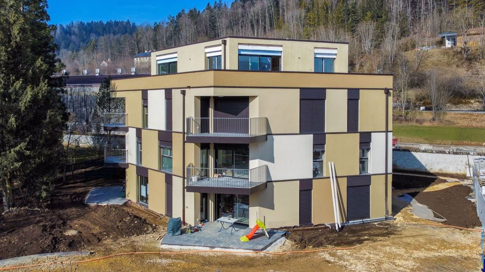 Appt PPE neuf de 4.5 pces avec balcon Campagne Pernod, lot A6 - Vue sur le bâtiment