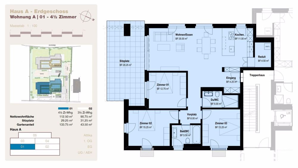 Neubau: Moderne 4.5-Zimmer-Erdgeschosswohnung mit grossem Gartenanteil - Bild 3