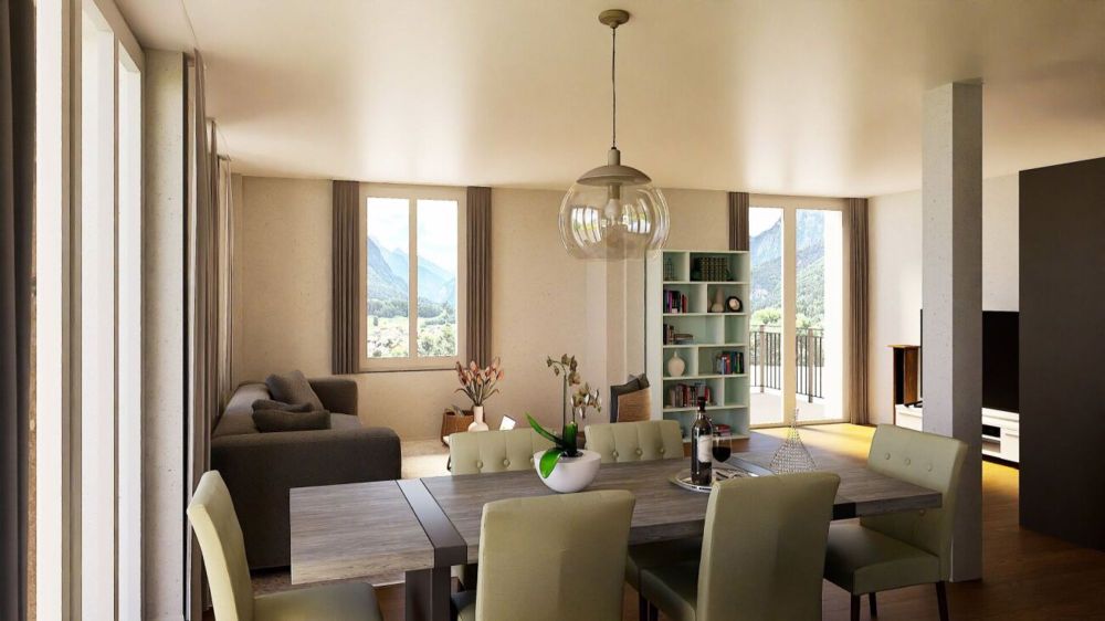 Neubau 3.5-Zimmerwohnung Nr. 3 mit Südbalkon - Schönbühl 360° Wilderswil - Bild 1