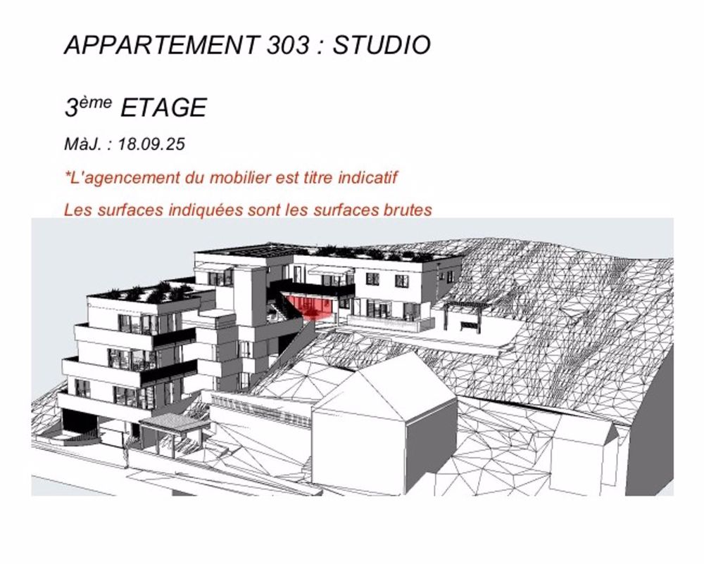 Moderne Studio im 3. Stock mit Balkon in Salins Sion - Bild 2