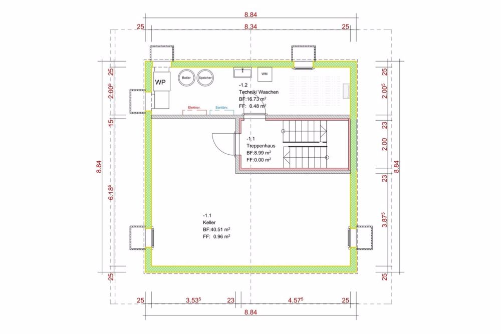 Neubau-Einfamilienhaus in ruhigem Quartier in Eggiwil - Grundriss Untergeschoss